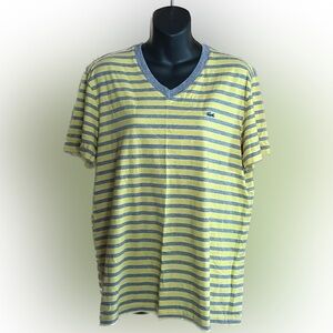 Lacoste Mens size 6 vneck striped tee